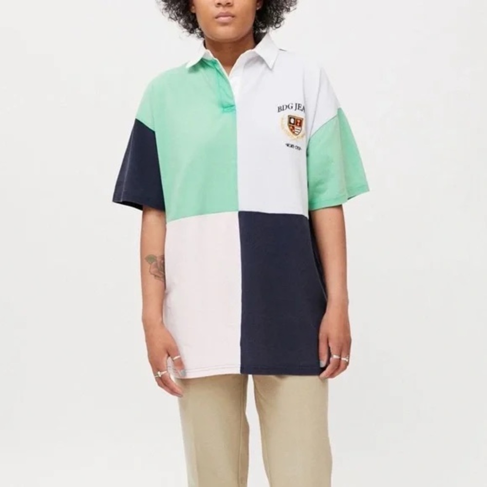 BDG Colorblock Rugby Polo Oversized Tee - Picture 4 of 8